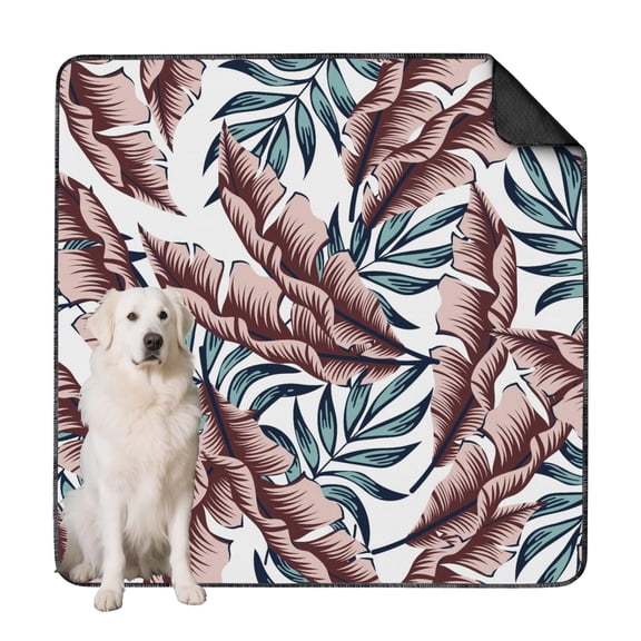 Hawaiian Pattern Reusable Puppy Pads, Machine Washable Non-Slip Pee Mat for Indoor Training Station and Kennel (Hawaiian plant patterns, 72" x72")