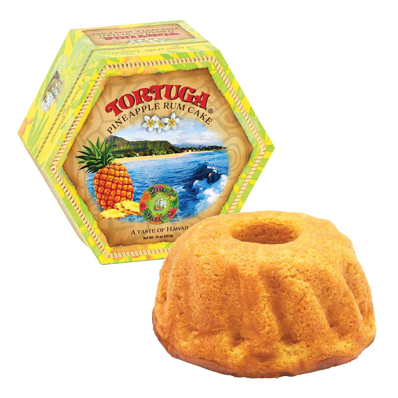 Hawaiian Pineapple Rum Cake - 16 oz Pineapple Rum Cakes - The Perfect Premium Gourmet Gift for Stocking Stuffers, Gift Baskets, and Christmas Gifts - Great Snack Cakes for Delivery