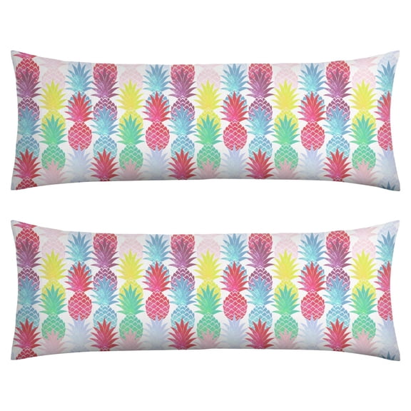 Hawaiian Pineapple Throw Pillow Cover Exotic Fruit & Flower Pattern, Soft Velvet Material, Ideal for Boho, Vintage, Modern Home Styling