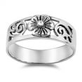 thumbnail image 1 of Hawaiian Plumeria Filigree Flower Ring .925 Sterling Silver Band Jewelry Female Male Unisex Size 5, 1 of 4