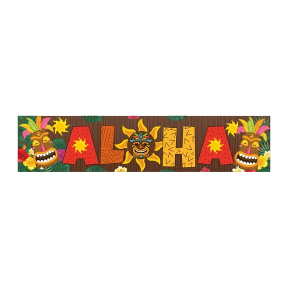 Hawaiian Porch Banner Decoration Totem Front Door Hanging Banner Hawaii Luau Tropical Birthday Party Decorations Party Jungle Welcome Decorations Outdoor