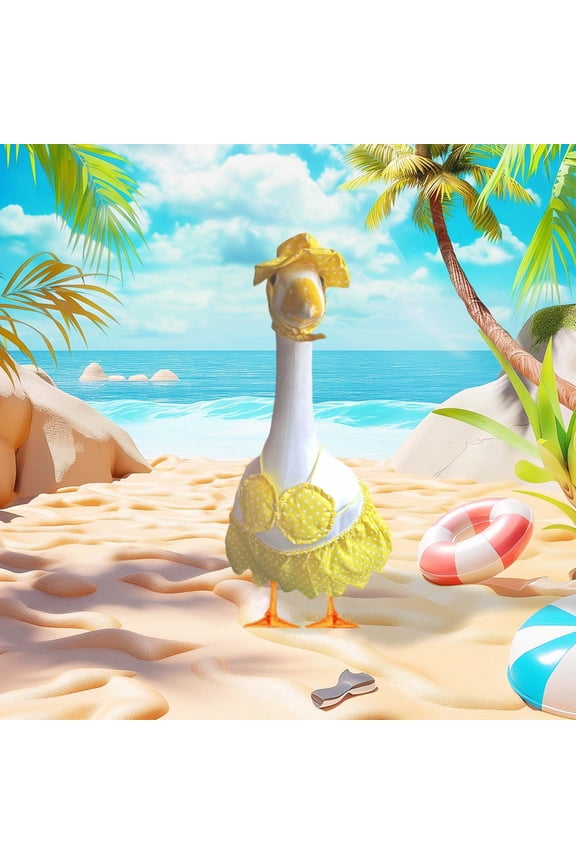 Hawaiian Porch Goose Outfit Summer Hawaiian Bikini Set Beachwear Swimsuit Cover-Up Outdoor Pool Party Decorative Clothing for Goose