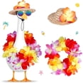 thumbnail image 1 of Hawaiian Porch Goose Outfits, Stylish Summer Outfit With Lei And Sunglasses, Great Ornament For Patio Yard Goose Statue Decoration (C), 1 of 7