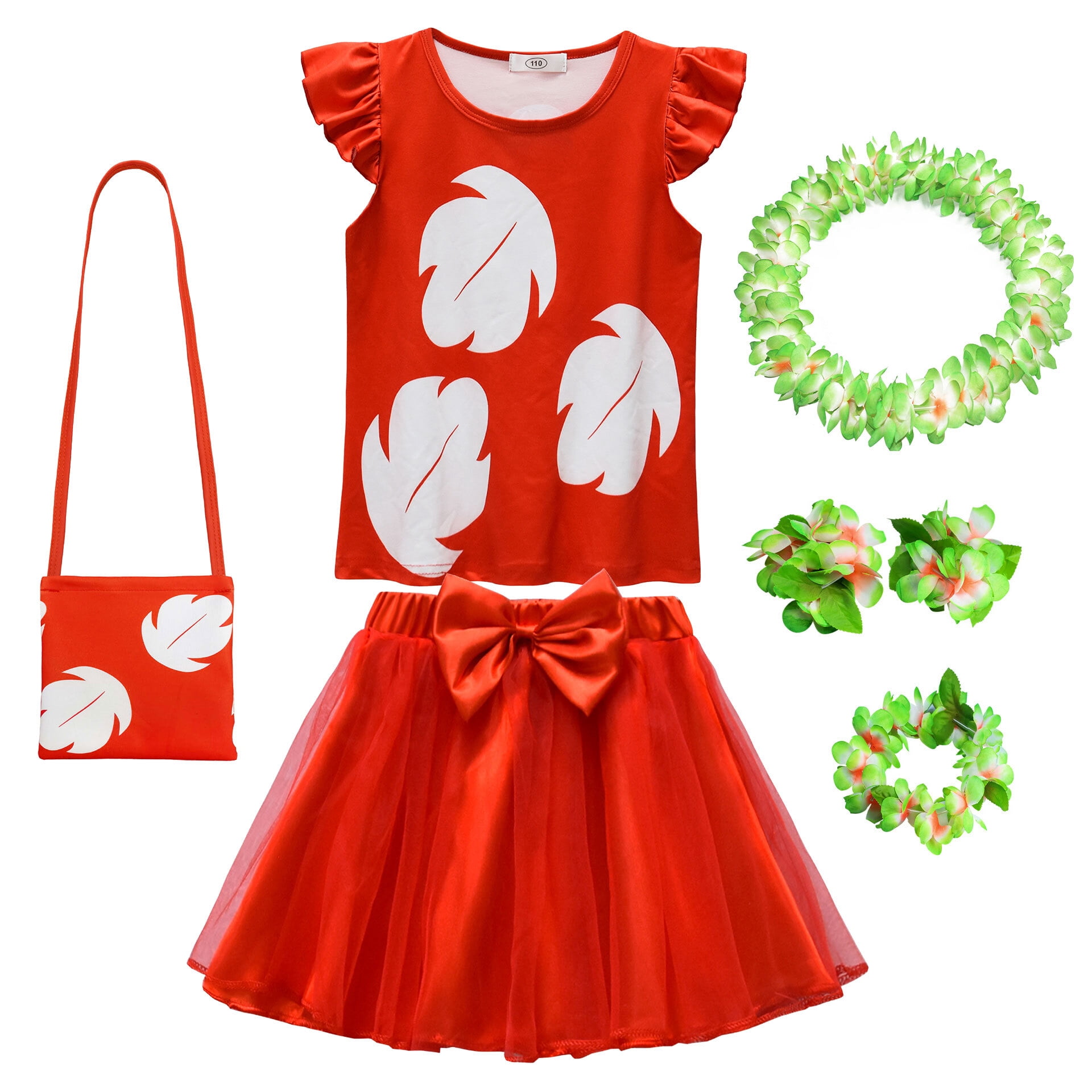 Hawaiian Princess Costume Child Red main image 1