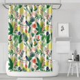 thumbnail image 1 of Hawaiian Print Tropical Floral Shower Curtain, Waterproof Fabric with Hooks, Machine Washable Boho Bathroom Shower Curtain for Beach, Resort, and Summer Decor, 1 of 5
