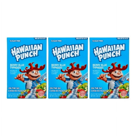 Hawaiian Punch Berry Blue Typhoon Sugar Free Powdermix Drink Mix (8-ct., 3-pack)