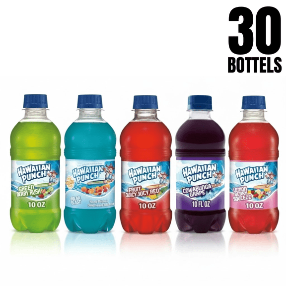 Hawaiian Punch Fruit Juice Drink Variety Pack, 10 fl oz Bottles, 30 Count (5 Flavors)