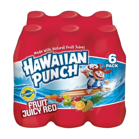 Hawaiian Punch Fruit Juicy Red, 10 fl oz, 6-Count (Pack of 2)