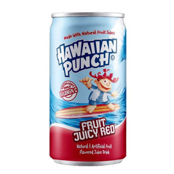 Hawaiian Punch Fruit Juicy Red, Fruit Punch Juice Drink, 8 fl oz Aluminum Cans, Shelf-Stable