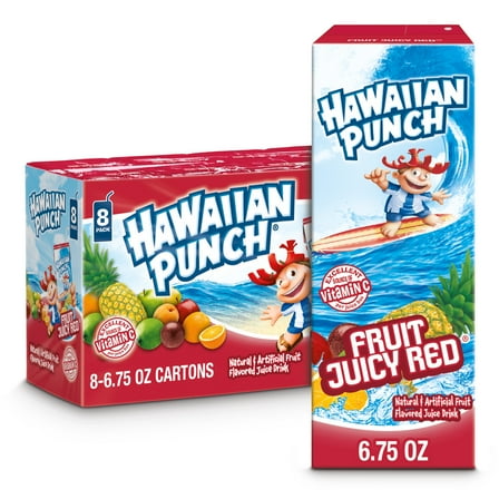 Hawaiian Punch Fruit Juicy Red Juice Drink, 6.75 fl oz, 8 Count Boxes