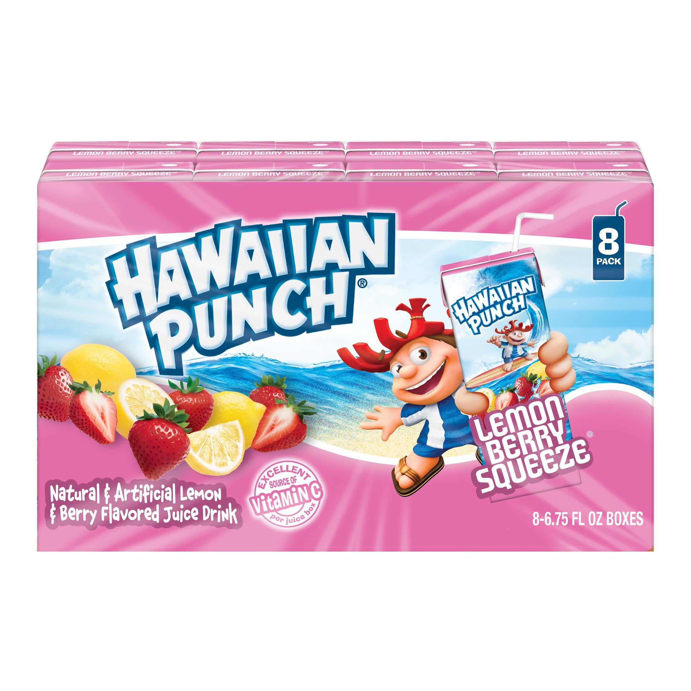 PR Hawaiian Punch Lemon Berry Flavor Juice, 8 pack, 54oz, Shelf