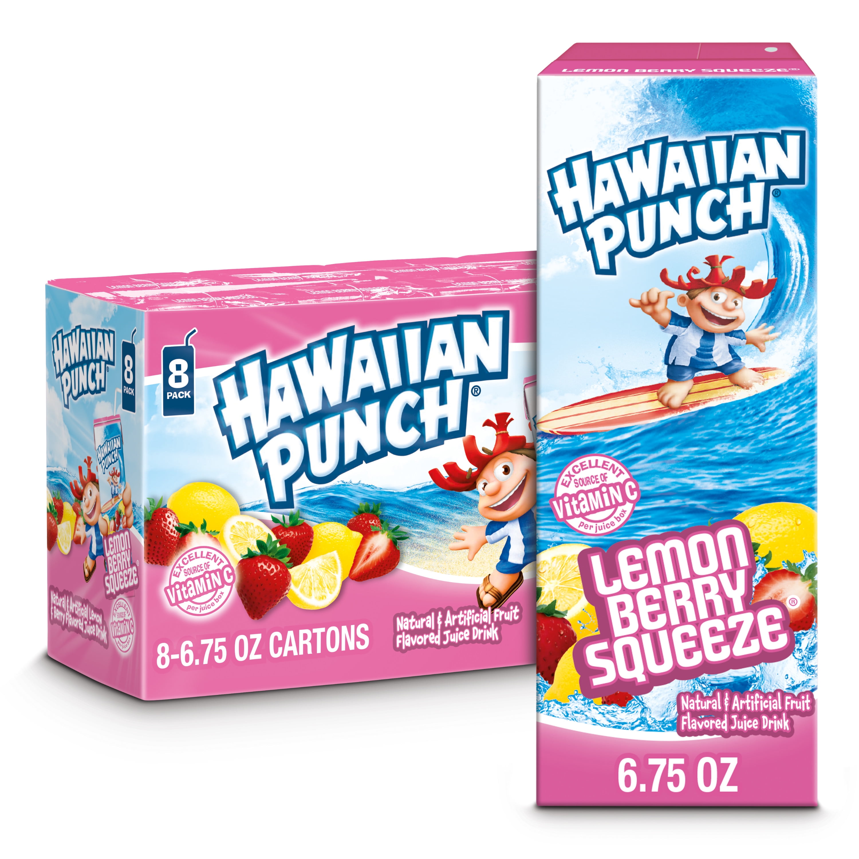 Hawaiian Punch Lemon Berry Squeeze Juice Drink 675 Fl Oz 8 Count Boxes 3247