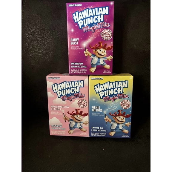 Hawaiian Punch Magic Mix Bundle Bundle: Fairy Dust, Marshmallow Clouds, Genie Wishes 3 Box Bundle 24 Total Sticks