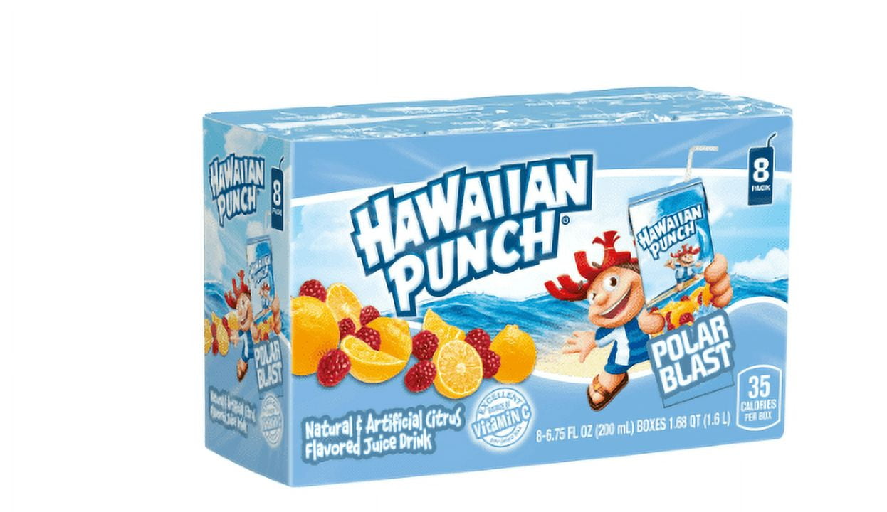 Hawaiian Punch Polar Blast Juice Drink, 6.75 fl oz, 8 Count Boxes