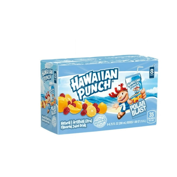Hawaiian Punch Polar Blast Juice Drink, 6.75 fl oz, 8 Count Boxes