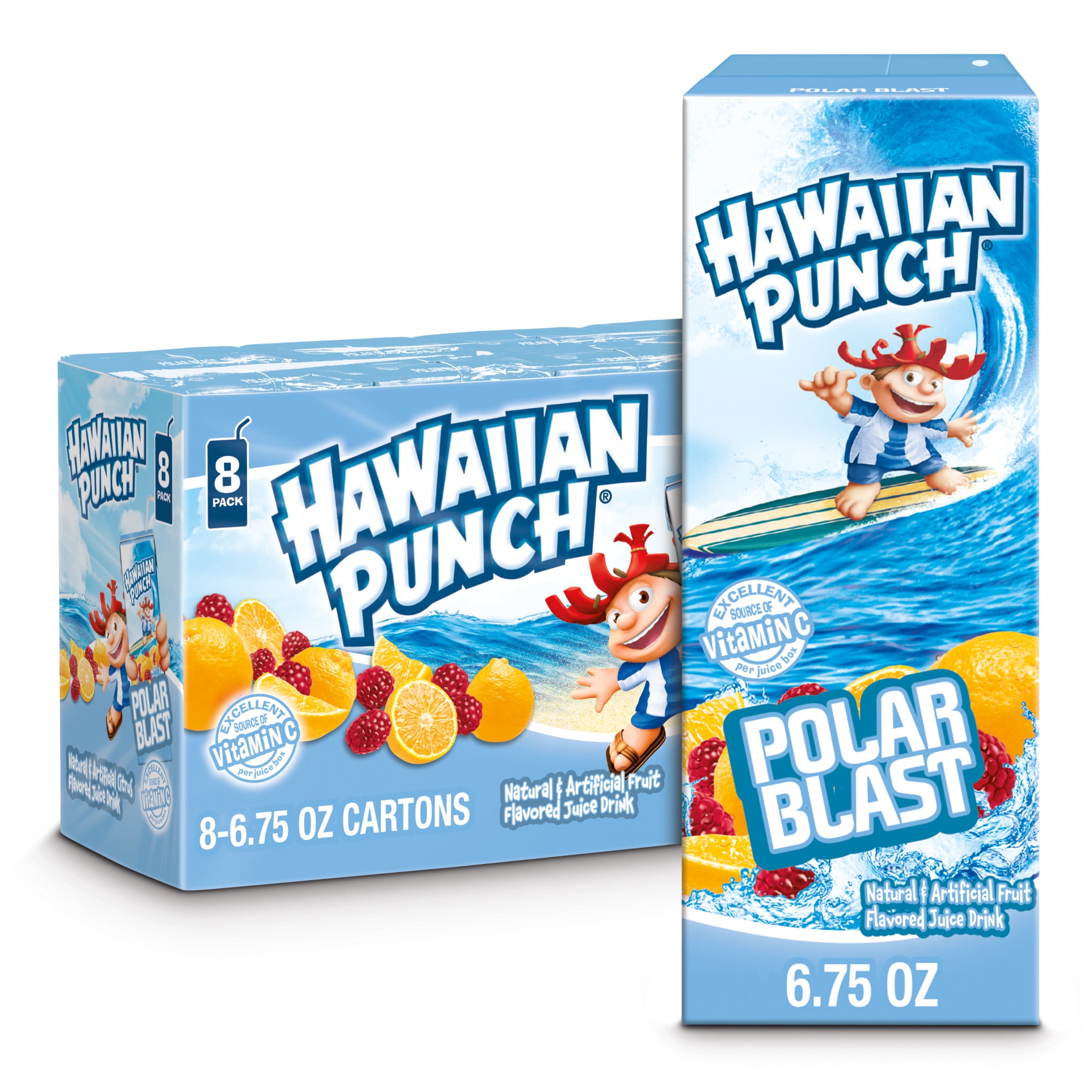 Hawaiian Punch Polar Blast Juice Drink, 6.75 fl oz, 8 Count Boxes