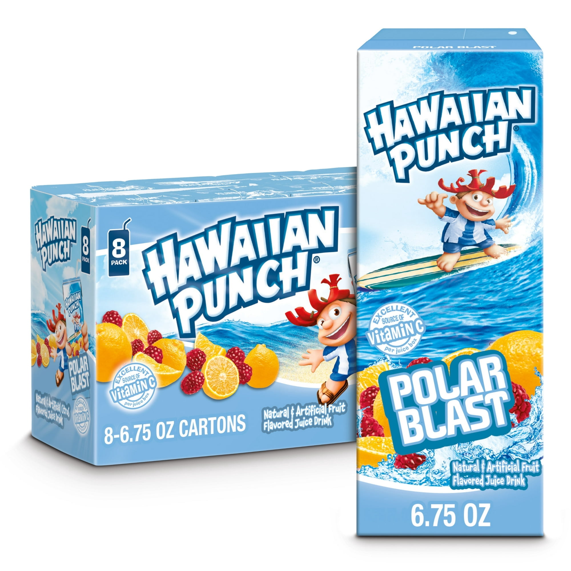 Hawaiian Punch Polar Blast Juice Drink Boxes – 6.75 fl oz, 8 Count Kids Juice Pack