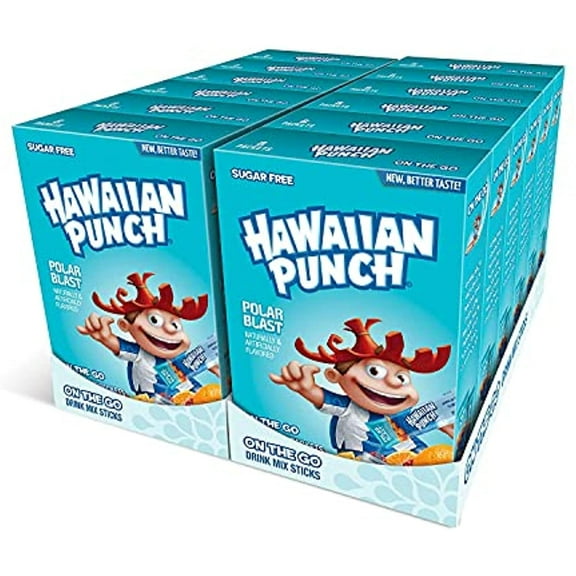 Hawaiian Punch Powder Drink Mix  Sugar Free & Delicious, Excellent source of Vitamin C (Polar Blast, 96 Sticks)