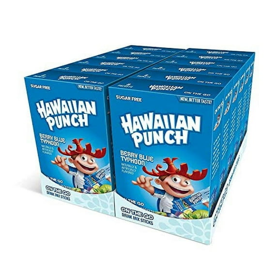Hawaiian Punch Powder Drink Mix – Sugar Free & Delicious, Excellent source of Vitamin C (Berry Blue Typhoon, 96 Sticks)