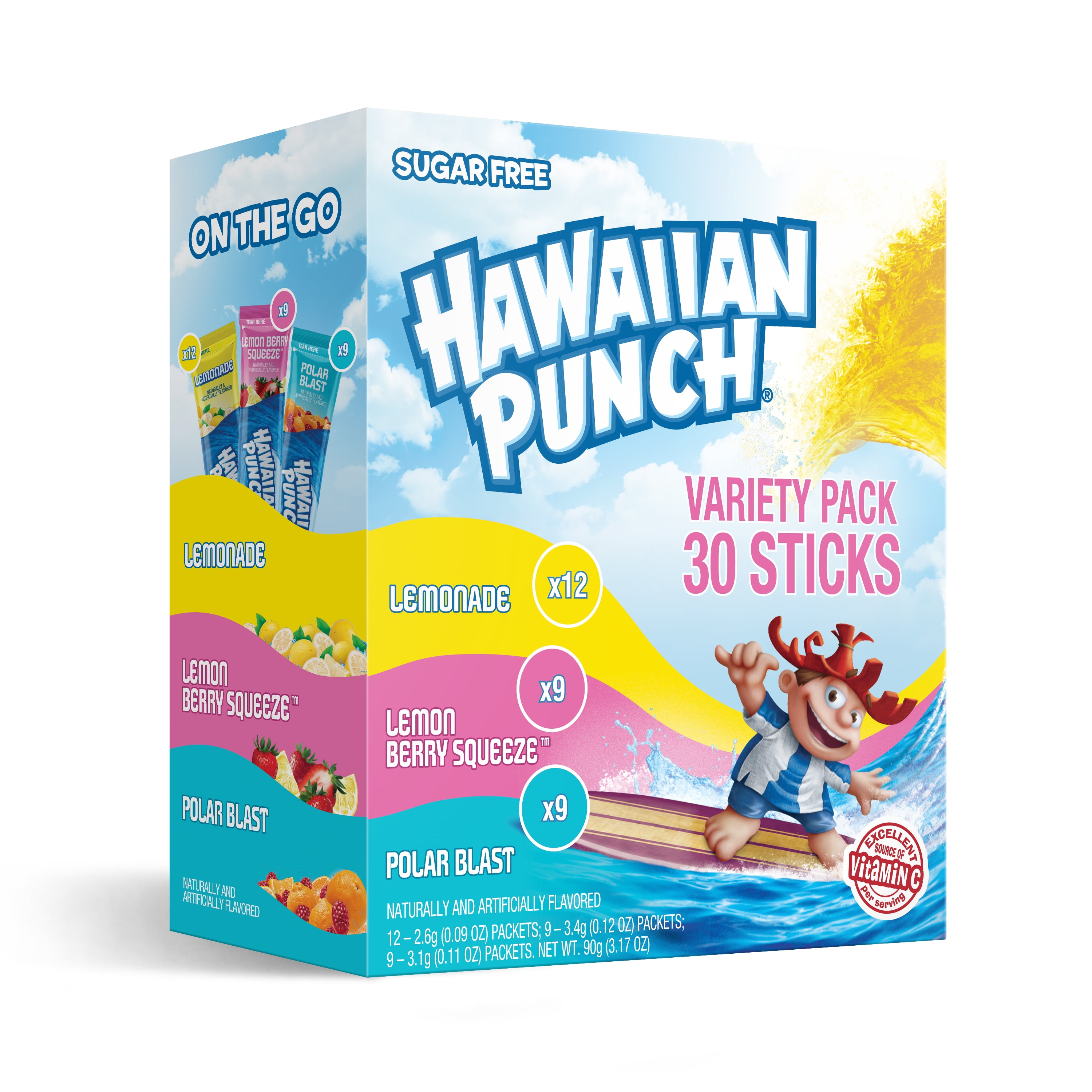 Hawaiian Punch Powder Drink Mix Variety, Lemonade, Lemon Berry Squeeze