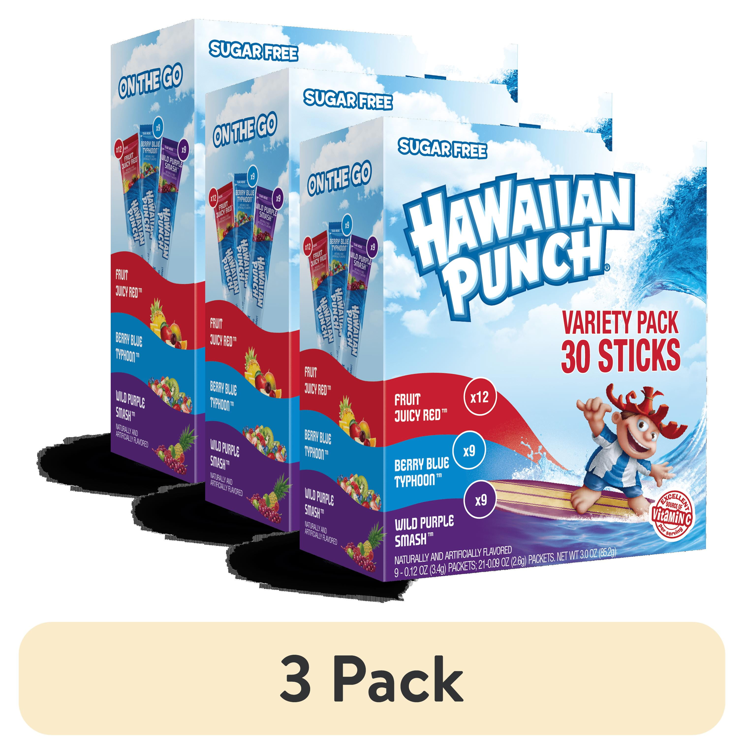 (3 pack) Hawaiian Punch Powder Drink Mix Variety Pack, Fruit Juicy Red