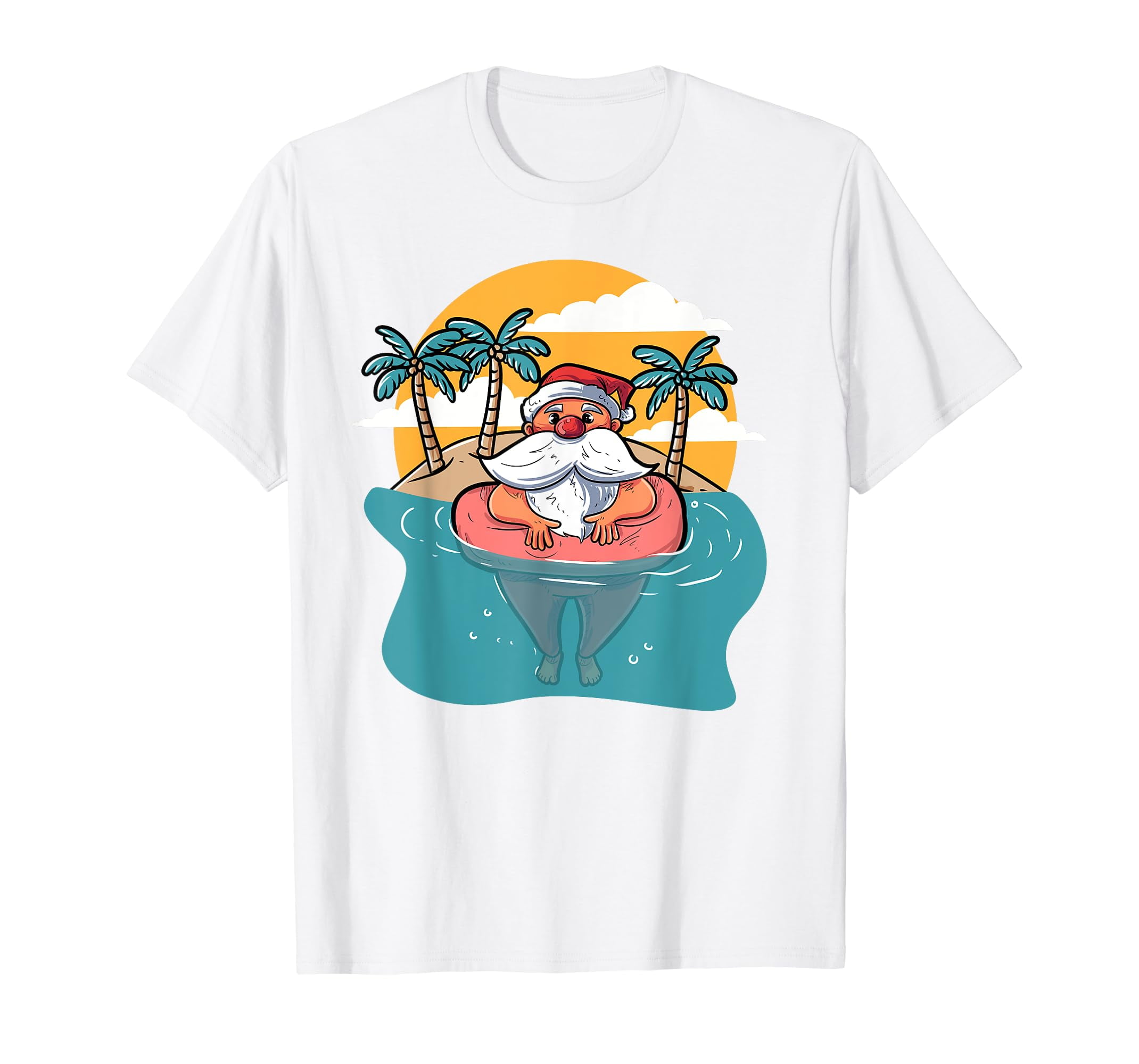Hawaiian Santa Summer Christmas in July T-Shirt - Walmart.com