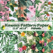 Hawaiian Scrapbook Paper 24 Double Sided Sheets 11.8 in for Scrapbooking, Mixed Media Art, Junk Journals, Crafting projects, Origami, and More - Premium Color