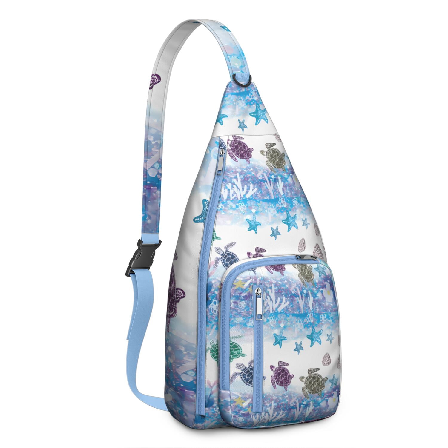 Blue Hawaiian Sea Turtle Pattern Print Premium Backpack