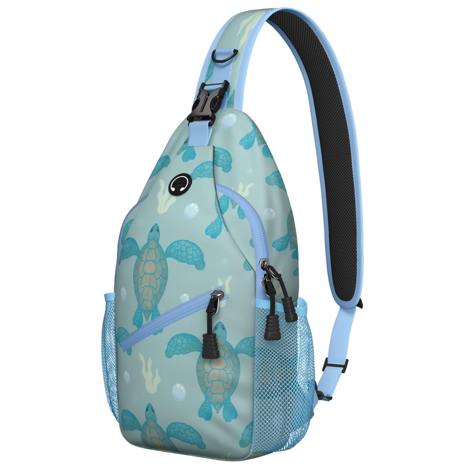 Hawaiian Sea Turtle Sling Bag - Spacious & Anti-Theft Crossbody Backpack for Hiking, Travel & Daily Commuting - Durable & Comfortable Marine Life Design
