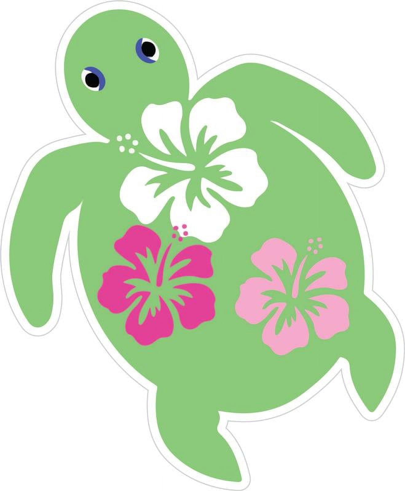 Hawaiian Honu Turtle Magnet - Tribal Pattern Bumper Sticker, 4" Tall, Made In USA