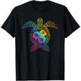 thumbnail image 1 of Hawaiian Sea Turtle Tropical Hibiscus Ocean Animal Hawaii T-Shirt, 1 of 4