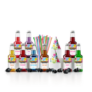 Hawaiian Shaved Ice 10-Flavor Snow Cone Syrup Pack with Accessories
