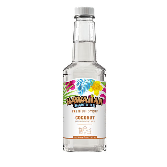 Hawaiian Shaved Ice Coconut Flavor Snow Cone Syrup - 1 Pint Bottle