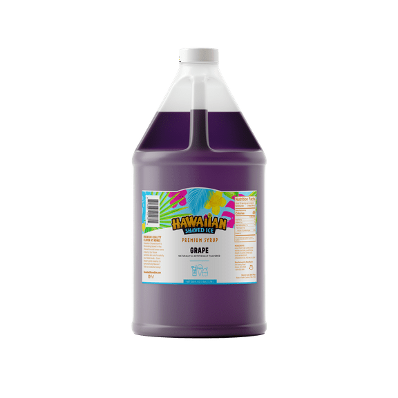 Hawaiian Shaved Ice Grape Flavored Snow Cone Syrup, 1 Gallon