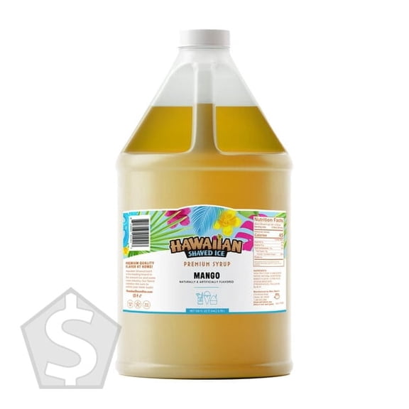 Hawaiian Shaved Ice Mango Snow Cone Syrup 1 Gallon