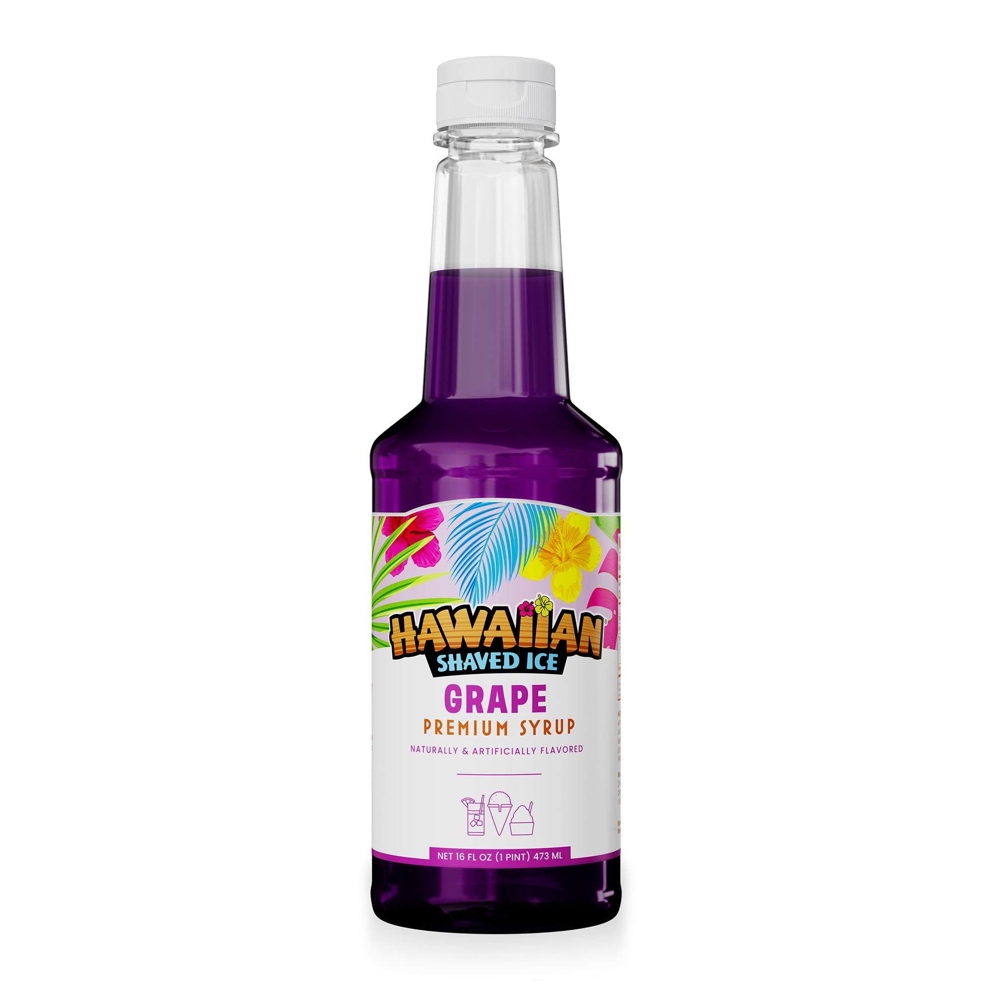 Hawaiian Shaved Ice Premium Snow Cone and Shaved Ice Grape Syrup - 16 ...