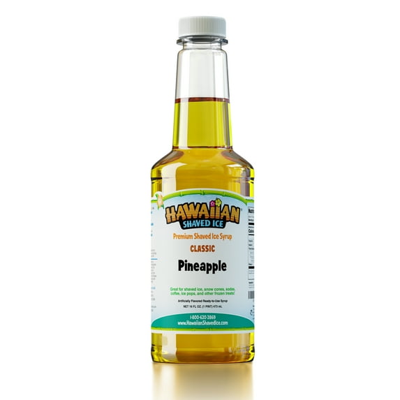 Hawaiian Shaved Ice Snow Cone Syrup - Pineapple Flavor (Pint)
