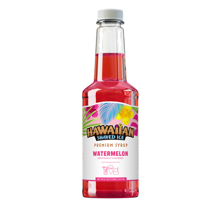 Hawaiian Shaved Ice Snow Cone Syrup - Watermelon, Shelf-Stable, 1 Pint