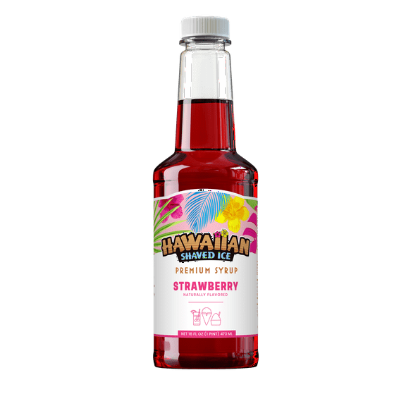 Hawaiian Shaved Ice Strawberry Flavor Snow Cone Syrup, 1 Pint