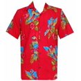 thumbnail image 1 of Hawaiian Shirt 39 Mens Parrot Print Beach Aloha Party Pure Red 3XL, 1 of 4