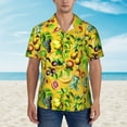 thumbnail image 1 of Hawaiian Shirt Beach Fruit Print Blouses Yellow Lemon Elegant Casual Shirts Man Short-Slee, 1 of 5