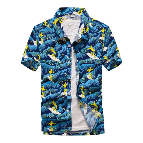 Hawaiian Shirt Cashew Flower 3D-Printed Abstract Simple Casual Short Sleeve Shirt Loose Summer Shirt For Men And Women