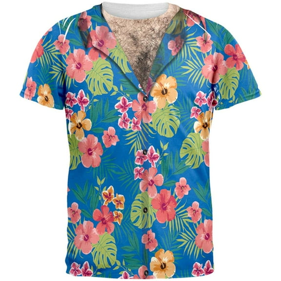 Hawaiian Shirt Costume All Over Adult T-Shirt - Large