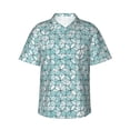 thumbnail image 1 of Hawaiian Shirt For Men, Abstract Blue Floral Mens Button Down Short Sleeve Shirt, Summer Beach Shirts For Men, 1 of 2