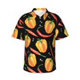 thumbnail image 1 of Hawaiian Shirt For Men, Bell Pepper Red Yellow Mens Button Down Short Sleeve Shirt, Summer Beach Shirts For Men, 1 of 2