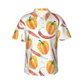 thumbnail image 1 of Hawaiian Shirt For Men, Bell Pepper Yellow Red Mens Button Down Short Sleeve Shirt, Summer Beach Shirts For Men, 1 of 2