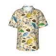 thumbnail image 1 of Hawaiian Shirt For Men, Bike Pattern Umbrella Mens Button Down Short Sleeve Shirt, Summer Beach Shirts For Men, 1 of 2