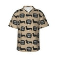 thumbnail image 1 of Hawaiian Shirt For Men, Black Dachshund Dog Puppy Mens Button Down Short Sleeve Shirt, Summer Beach Shirts For Men, 1 of 2
