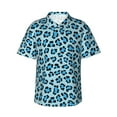 thumbnail image 1 of Hawaiian Shirt For Men, Blue Leopard Print Summer Shirts For Men, Mens Button Down Short Sleeve Shirt, 1 of 8