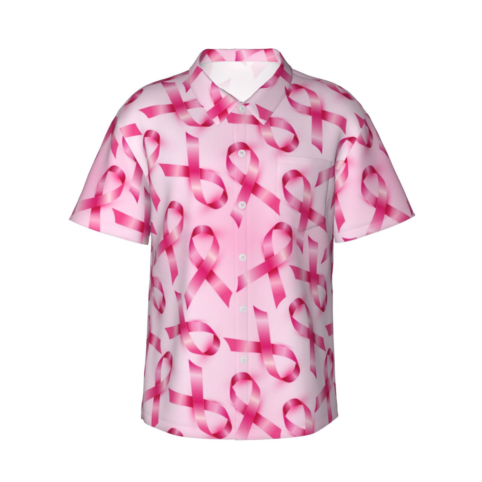 Hawaiian Shirt For Men, Breast Cancer Awareness-Q Mens Button Down ...